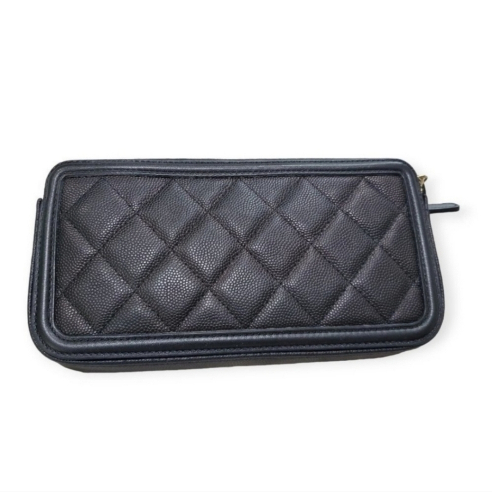 CHANEL CAVIAR Small Crossbody Bag wallet cellphone holder - Picture 2 of 12